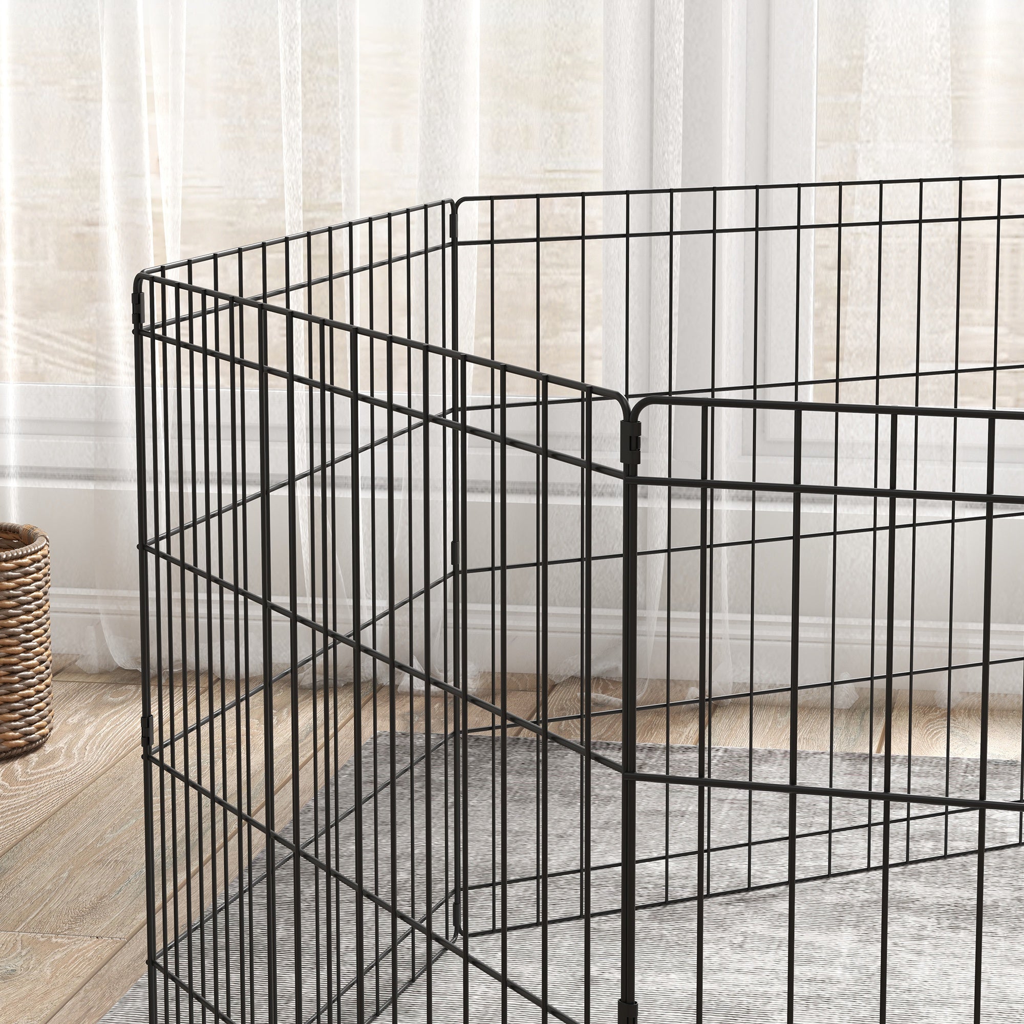 Parc enclos modulable pour chiens lapins rongeurs clôture pour petits animaux intérieur et extérieur pliant 8 panneaux