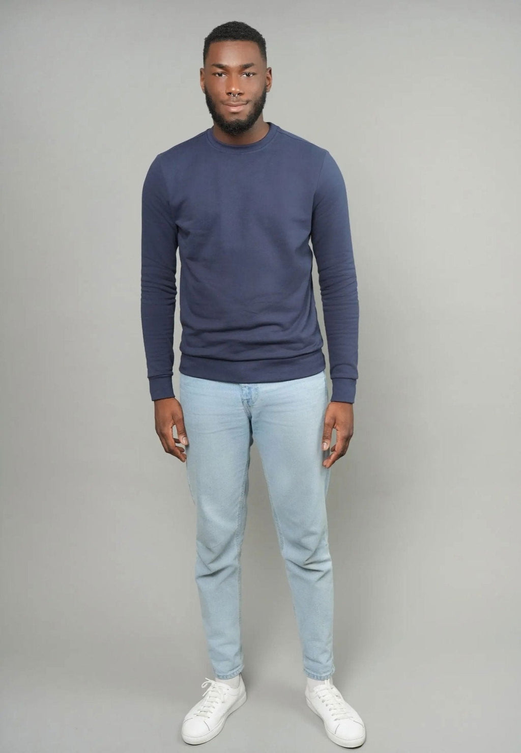 Blue Organic Cotton Sweatshirt – Made in France