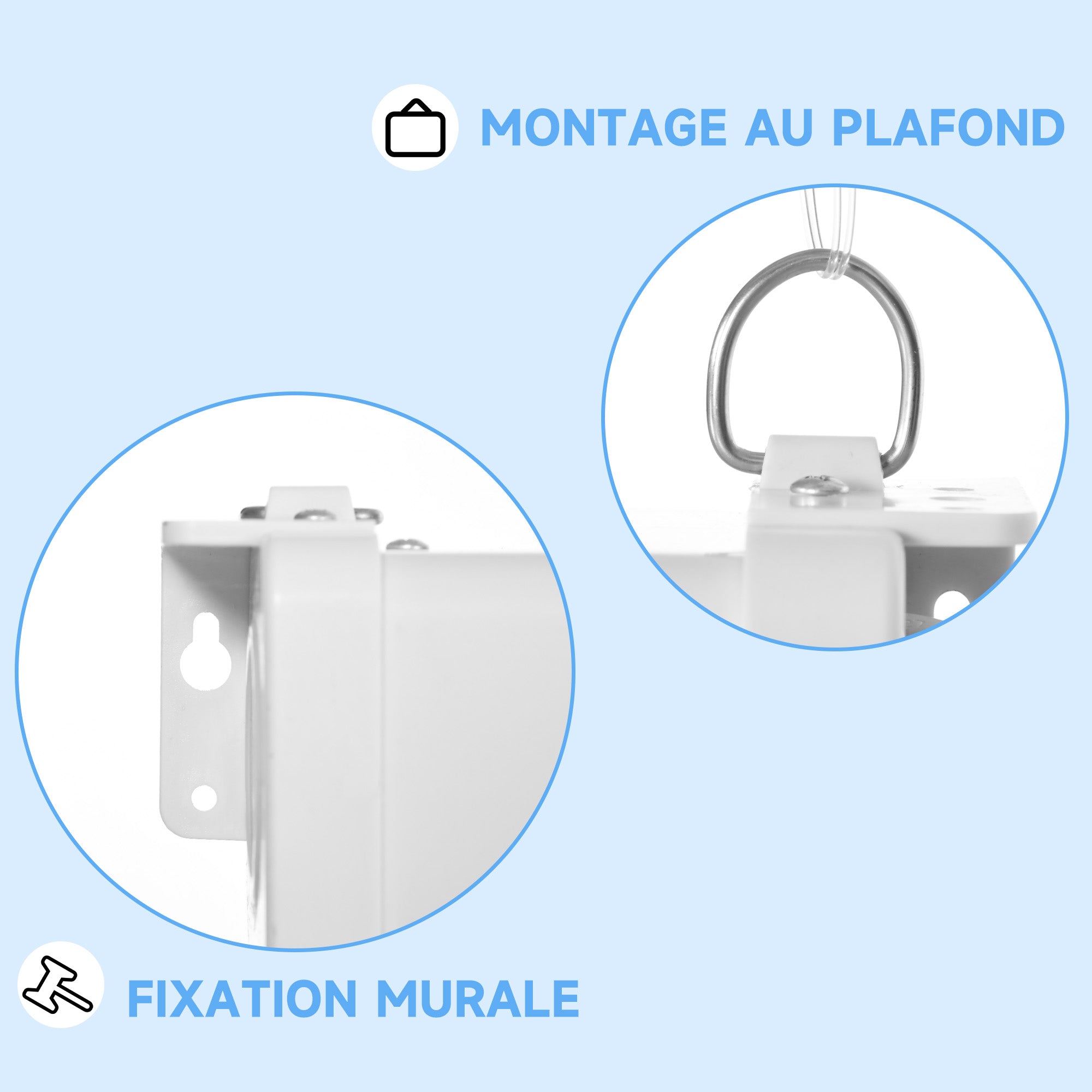 Écran de projection TV et Home Cinema de 120 Pouces vidéo projecteur 16:9 4K HD, fixation mural ou plafond