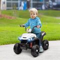 Quad électrique enfant 12 V voiture électrique 2 moteurs marche avant et arrière 37-60 mois 85 x 55,5 x 62 cm blanc