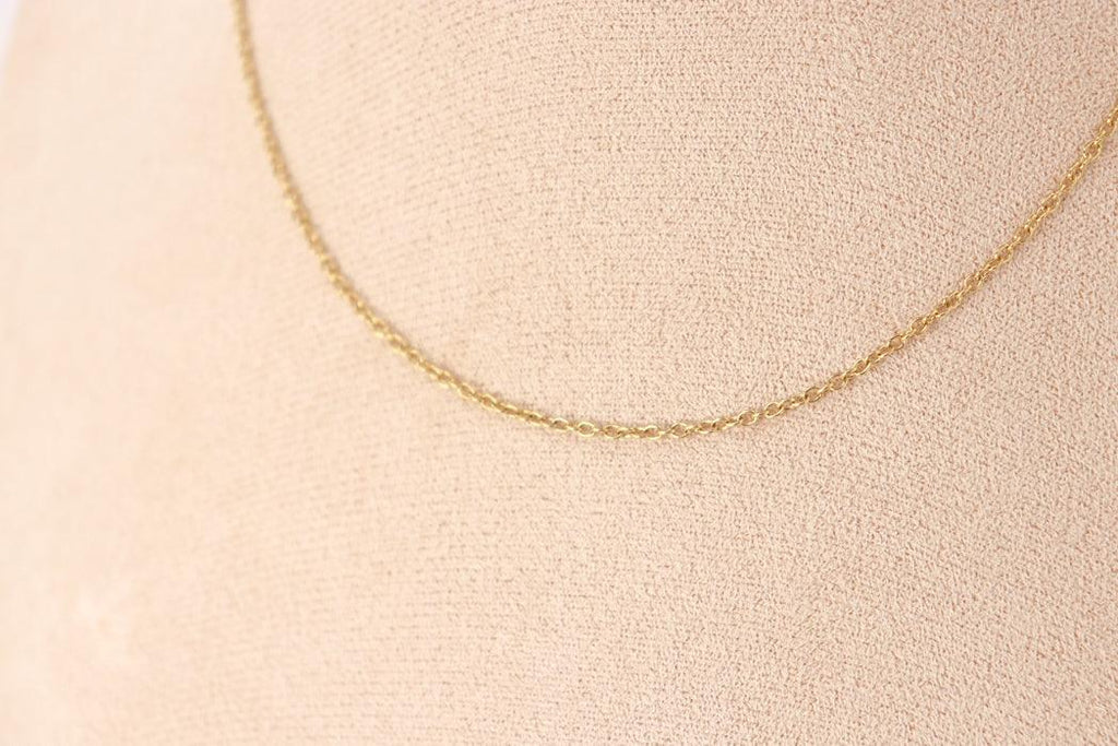Chaîne forçat acier inoxydable doré et plaqué Or 18k