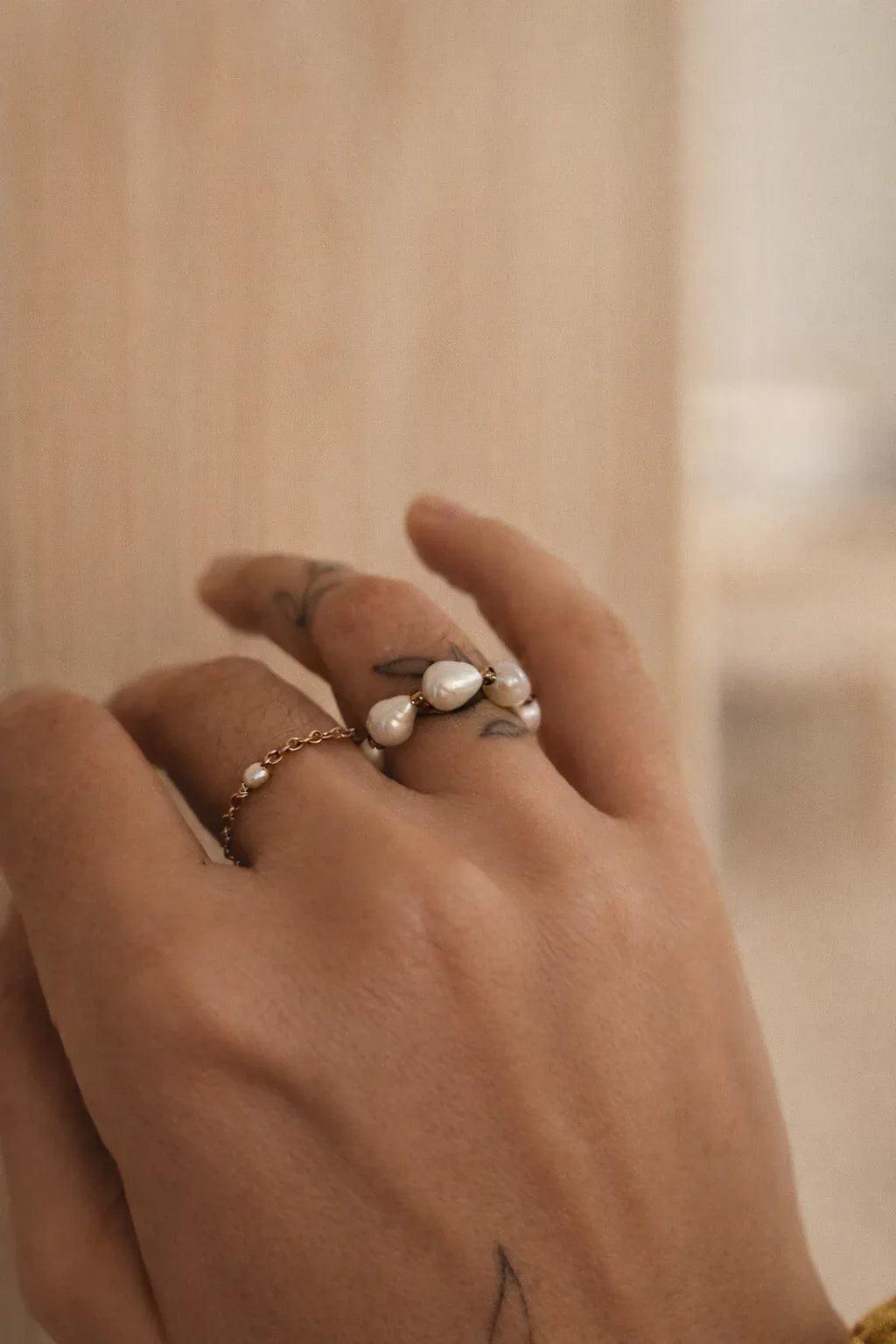Bague Straw en perles de culture