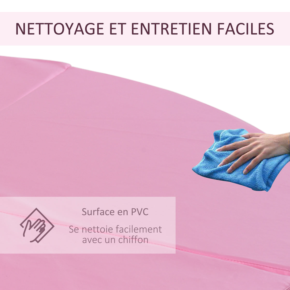 Tapis de Pole Dance Pliable - Tapis de Protection Ø 150 cm Épaisseur 5 cm - Revêtement Plastique Rose