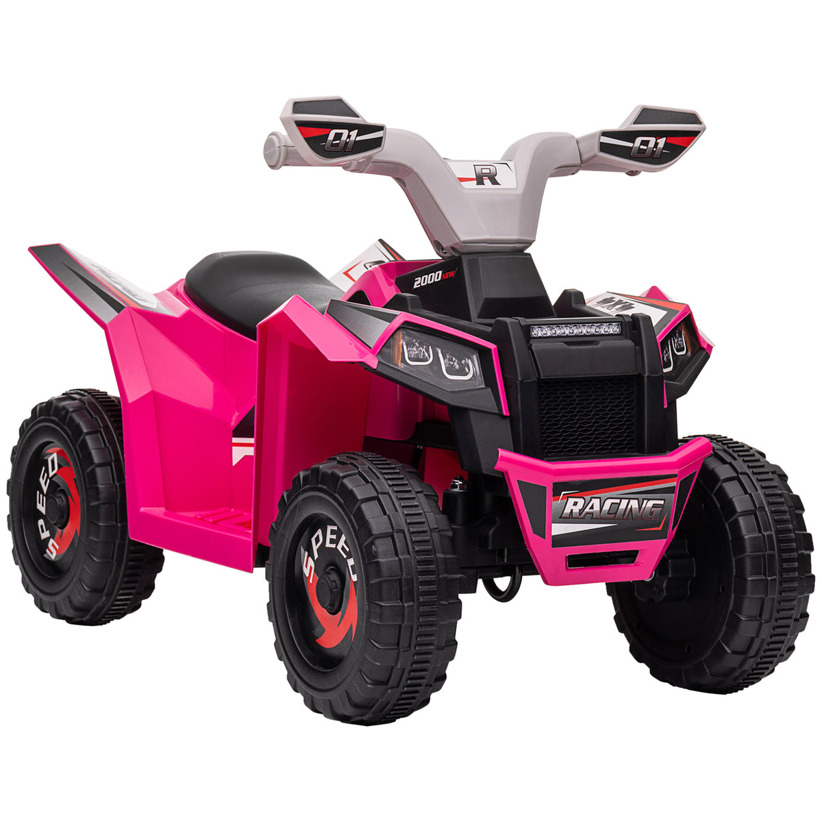 Quad électrique pour enfants véhicule à batterie 6V avec marche avant et arrière 70L x 41,5l x 48,5H cm Rose