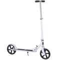 Trottinette Pliable Hauteur Guidon réglable sur 4 Niveaux système de freinage arrière pour enfant adolescent pois max. 100KG dim. 88L x 37l x 75-100H cm Blanc