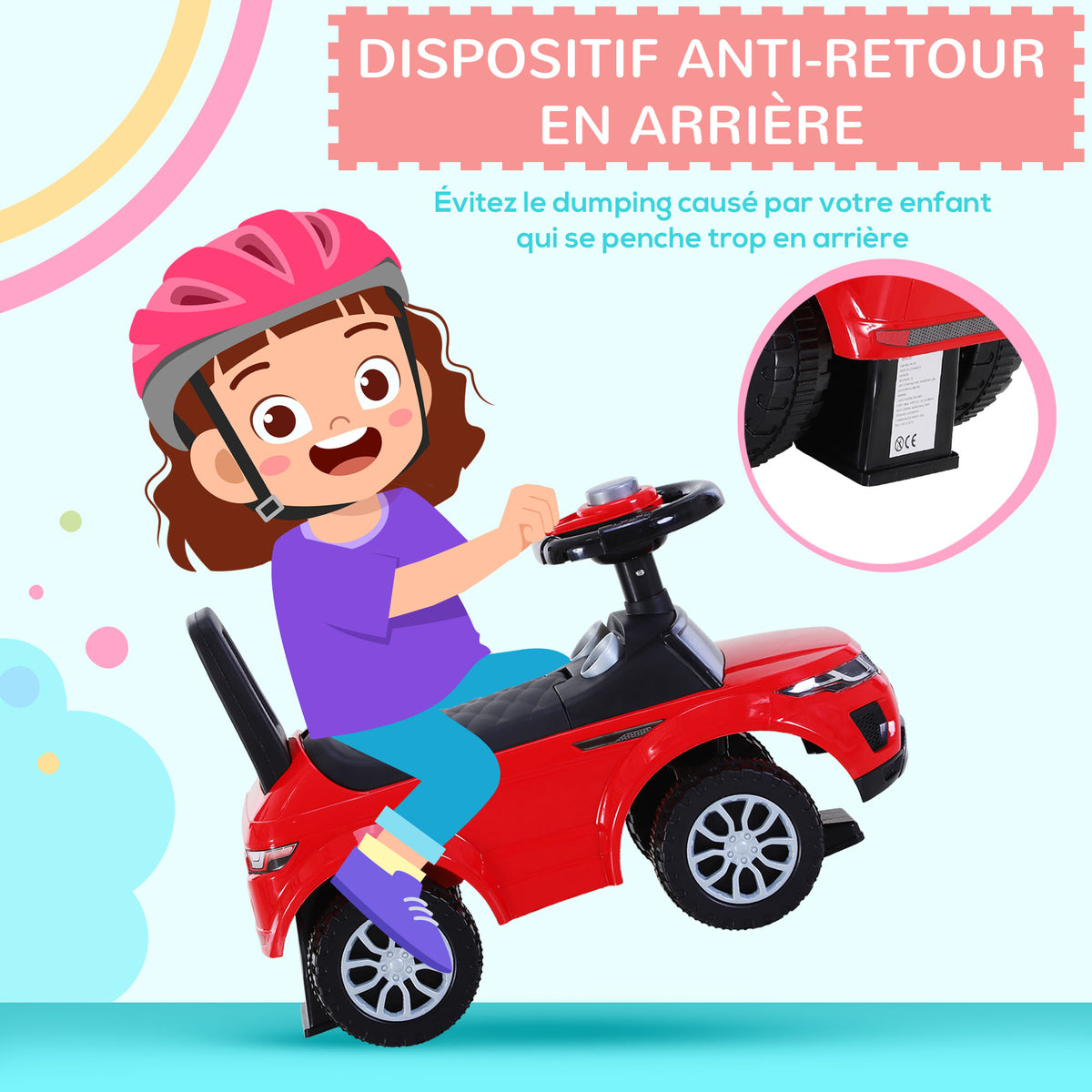 Porteur Enfant Véhicule à Pousser, Porteur Bébé avec Klaxon, Compteurs Factices et Coffre à Jouets, pour Enfants de 12 à 36 Mois, Rouge