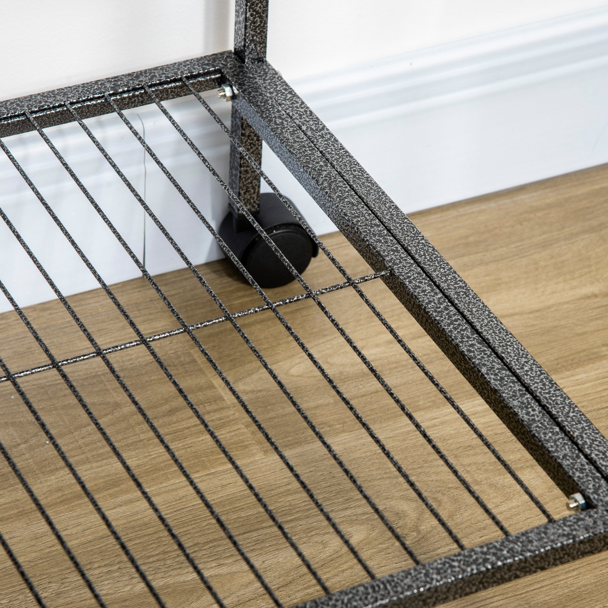 Cage à Oiseaux Portable avec 4 Mangeoires et 4 Perchoirs Pratique 77 x 47 x 163 cm Noir et Gris