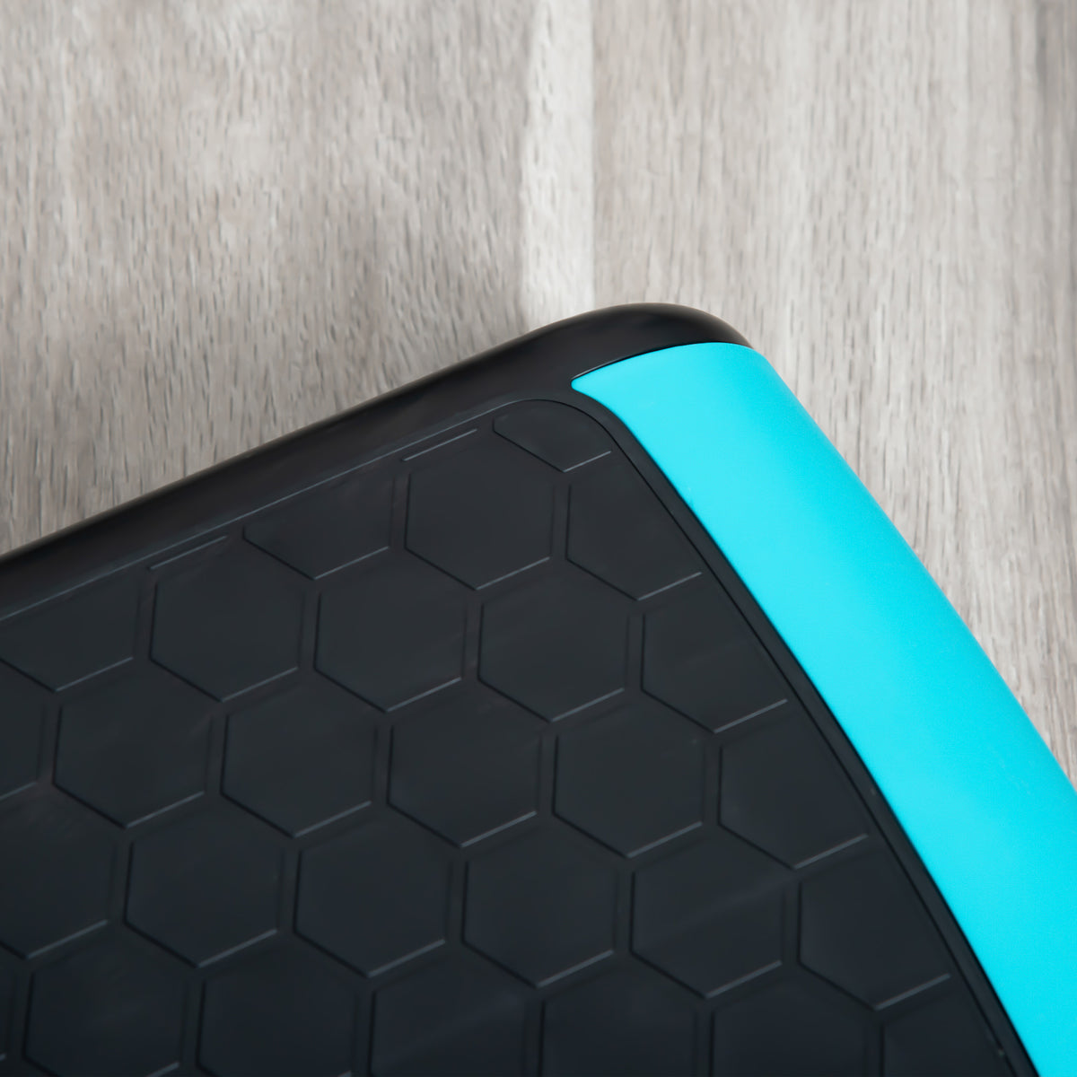 Stepper aérobic fitness hauteur réglable 3 niveaux surface antidérapante 78 x 28 x 20 cm noir et bleu