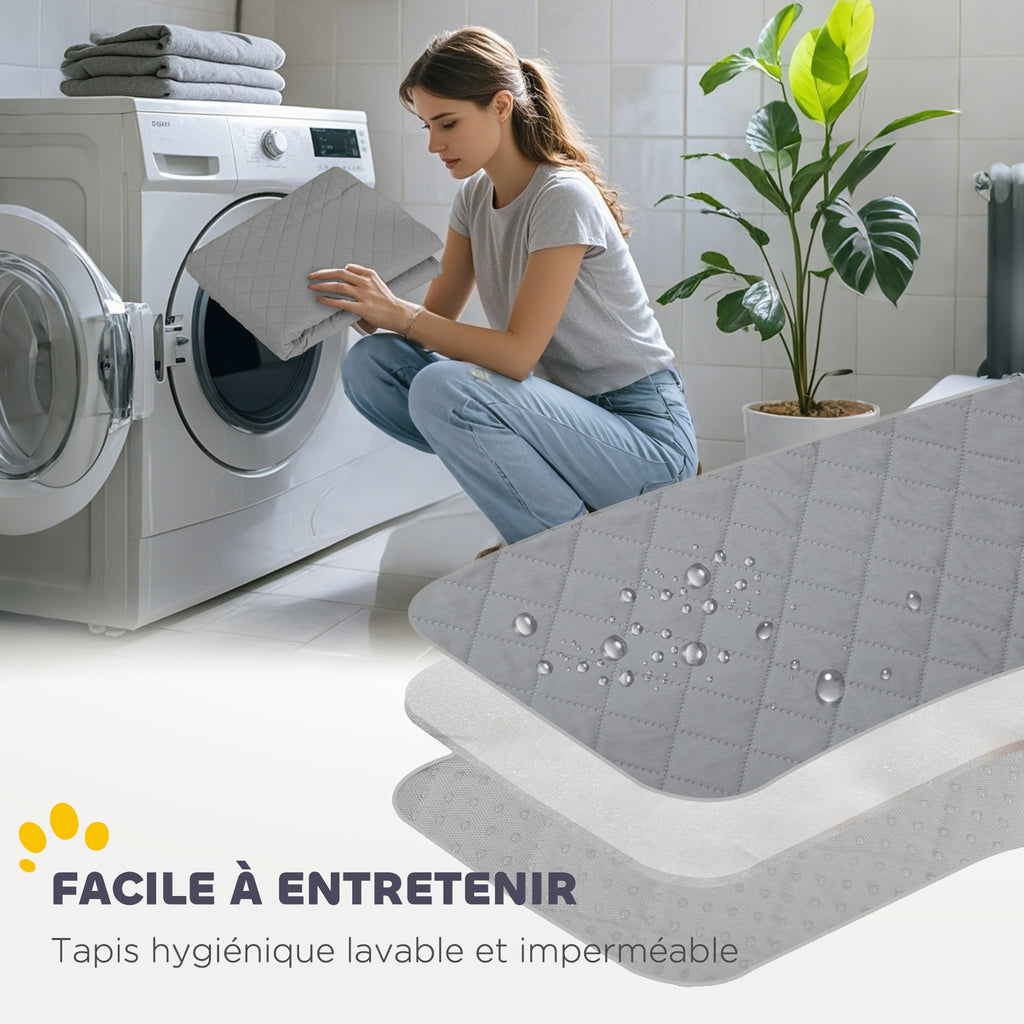 Parc de mise bas pour chien caisse de mise bas pour chiens avec porte tapis de propreté lavable 122 x 122 x 60 cm noir