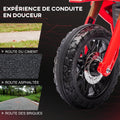 Moto cross électrique pour enfants 3-8 ans, batterie 6 V, 2 moteurs, klaxon et roues d'entraînement, charge 30KG, rouge